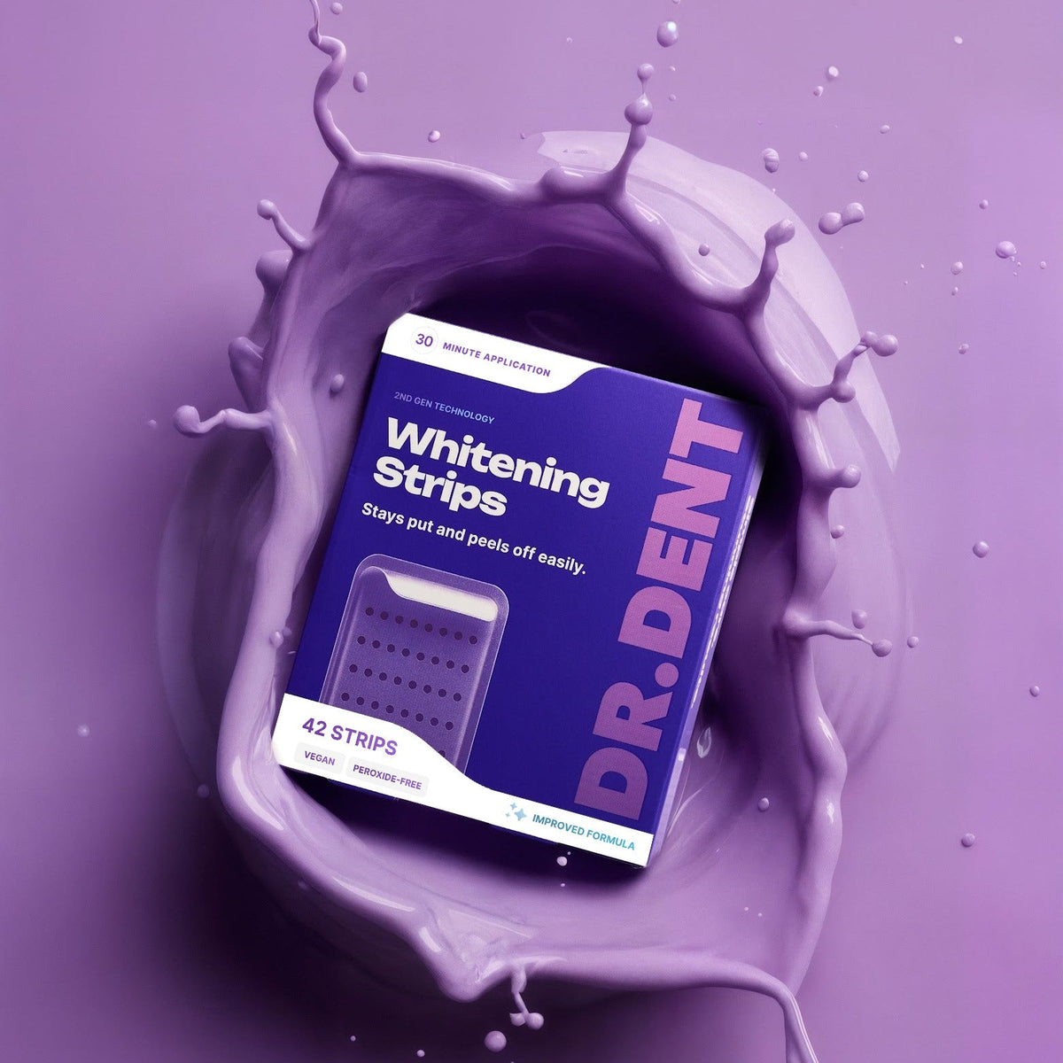 DR.DENT Purple Whitening Strips, 42 strips
